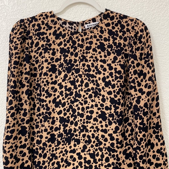 Reformation Port Leopard- Print Midi Dress Size 2 - Picture 5 of 14